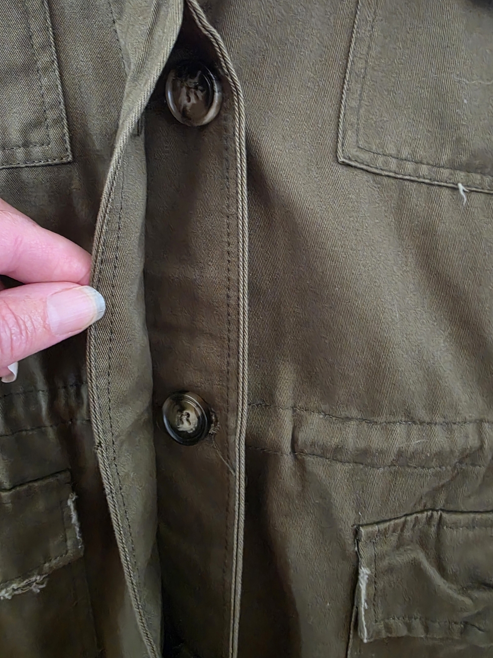 Blu Pepper Olive Utility Jacket M Southwest Aztec Embroidered Back Boho Western - Picture 10 of 15